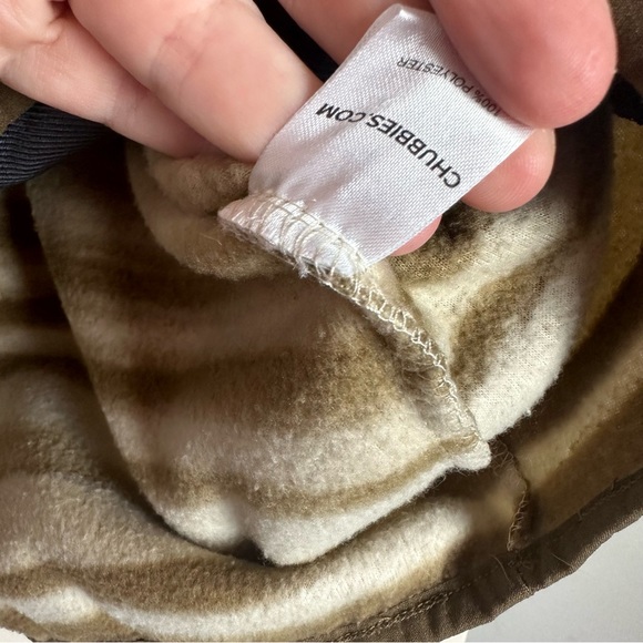 Chubbies Brown Stripes The Hipnotizer Warm Fleece Kangaroo Front Pocket Hoodie S - Picture 13 of 16